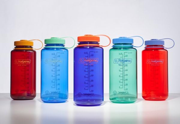 Nalgene Water Bottle - Lightweight Sustain Tritan Bpa-Free Shatterproof Bottle For Backpacking, Hiking, Gym, 32 Oz, Wide Mouth,